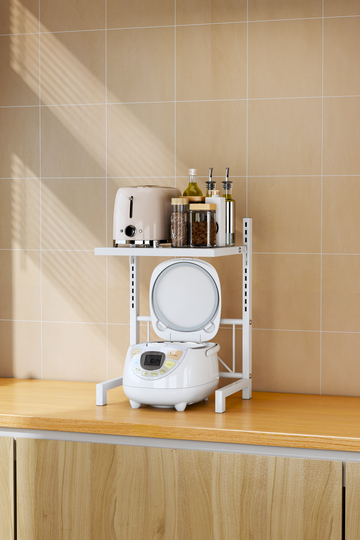 Kitchen Storage Rack,Adjustable Pot Storage Rack Under Cabinet, Kitchen Organization Storage